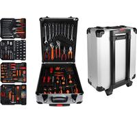 Kit d'outils de réparation à main, 186 pièces, 4 couches, portable avec roues