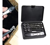 Kit d'outils de réparation avec tournevis à cliquet 32 en 1 et tête décalée pour une fixation efficace dans les espaces confinés autour de la maison ou du garage