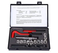 Kit d'outils de réparation de filetage M12x1, 5, Kit de tarauds à Inserts de filetage hélicoïdal métrique avec forets HSS pour la réparation automobile 17 pièces