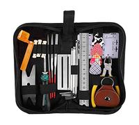Kit d'outils de réparation de guitare professionnel 26 pièces, ensemble d'entretien complet avec enrouleur de cordes, pics, fichiers, clé pour guitaristes, musiciens, acier