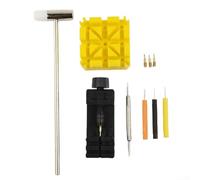 Kit d'outils de réparation de montre 11 pièces avec extracteur et ajusteur de maillon (Noir)
