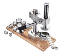 Kit d'outils de réparation de Montre Professionnel - Kit de Remplacement de Batterie de Montre Professionnelle, Machine de Fermeture arrière de boîtier cylindrique avec 12 tampons et Outil