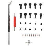 Kit d'outils de réparation de Tige de Valve de Pneu, 33 pièces, avec dissolvant de Valve de Construction en Alliage ABS, Outil de Valve à 4 Voies et extracteur de Tige de Valve