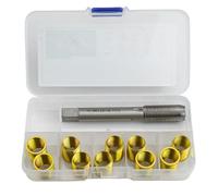 Kit d'outils de réparation de trous de filetage 11 pièces : inserts M12 x 1,25 + taraud M14 x 1,25 () - Kit tarauds et filières métalliques durables pour applications automobiles et ateliers