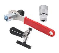 Kit d'outils de réparation de vélo, kit d'entretien de vélo avec clé hexagonale, disjoncteur de chaîne, extracteur de pédalier, acier haute résistance pour vélos de route de (axe central argent)