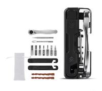 Kit d'outils de réparation d'entretien de vélo avec ensemble hexagonal interne multifonctionnel, clé à cliquet, tiges de cric de pneu et buse de gonflage pour gérer rapidement les problèmes de vélo