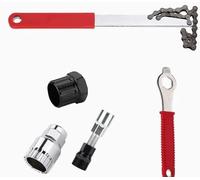 Kit D'outils De Réparation Pour Vélo 5 Pièces, Demonte Cassette Avec Fouet à Chaîne, Extracteur De Roue Libre, Extracteur De Manivelle De Vélo e 16 Mm, Extracteur De Boîtier De Pédalier