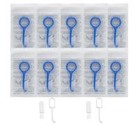 Kit d'outils de retrait d'alignement transparent 10 pièces - Crochet de retrait de retenue portable pour accolades invisibles, aligneurs et retenues - Kit d'outils facile à tirer (bleu)