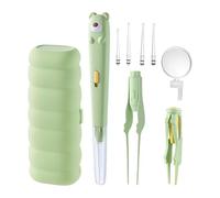 Kit d'outils de retrait de cérumen, cuillère portable | Kit de nettoyage d'oreille LED | Hommes Femmes Garçons Filles Jeunes Adolescents Maison Camping Voyage