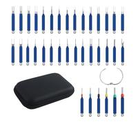 Kit D'Outils De Retrait De Terminal - Acier Inoxydable ABS 14x10x3.5cm | 36 Pièces Nouveau Faisceau De Câbles Kit D'Éjecteur De Terminal Conception D'anneau Outil De Dégoupillage | Connecteur De Fil A