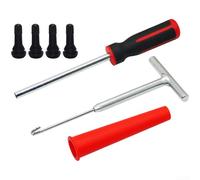 Kit d'outils de retrait de tige de valve de pneu avec extracteur de poignée en T et tube de positionnement pour voitures, camions, camping-cars, motos - Ensemble complet d'extracteur de valve en