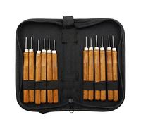 Kit d'outils de sculpture sur bois 12 en 1 - Outils professionnels pour bois de sculpture - Outil de menuisier avec couteau Whittling en acier au carbone et étui pour sculpture sur bois