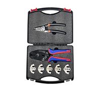 Kit d'outils de sertissage à changement rapide avec boîte multifonction à cliquet pour câble à dénuder et pince à sertir pour virole en nylon isolé non isolé Connecteurs thermorétractables Haute