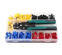 Kit d'outils de sertissage avec pinces et jeu de bornes de 520 pièces - Coupe-fil électrique et pince à sertir pour câblage de 0,75 à 6 mm² - Comprend 15 types de connecteurs et