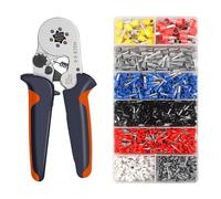Kit D'outils De Sertissage De Virole Avec Bornes De Fil Isolées Par Viroles, Sertisseuse De Fil À Cliquet For Connecteurs De Fils Électriques(HSC8 6-6 1200PCS)