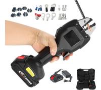 Kit d'outils de sertissage électrique, 3,0 Ah, alimenté par batterie, sertisseuse avec 7 moules pour connecteurs pré-isolés et non isolés, comprend 2 batteries