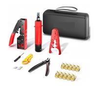 Kit D'outils De Sertissage Réseau Traversant Avec Pince À Sertir Réseau/outil De Perforation/testeur De Câbles TEL/LAN Identification Précise(728 318B Set)