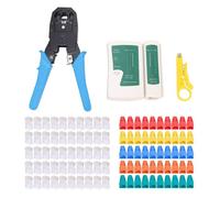 Kit d'outils de sertissage RJ45, ensemble d'outils de sertissage Cat5 Cat5e, outil de sertissage avec connecteurs Cat5 Cat6 RJ45, bottes anti-traction mixtes
