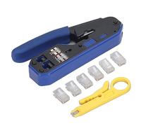 Kit d'outils de sertissage RJ45, pince de câble réseau professionnelle, outil de sertissage Ethernet pour connecteurs Cat5e Cat6 Cat6a, acier allié, matériau PVC