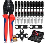 Kit d'Outils de Sertissage Solaire pour Câble PV de Panneau Solaire 2.5/4/6mm²,1 Pince a Sertir,10 Paire de Connecteur Solaire mâle