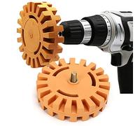 Kit d'outils de suppression de décalcomanie de roue de voiture - 10,2 cm pour enlever les autocollants de roue, gomme en caoutchouc, adaptateur de perceuse électrique, accessoire de perceuse électriqu