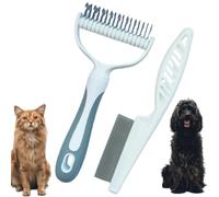 Kit d'outils de toilettage professionnel pour animaux de compagnie, brosse à poils longs, râteau et peigne démêlant (2 pièces)