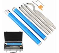 Kit d'outils de tournage avec 4 lames en carbure - Outils professionnels pour bois avec lames interchangeables, poignée ergonomique et mallette en aluminium pour ébavurage, finition, évidement