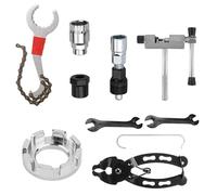 Kit d'outils de vélo - Extracteur de manivelle - Kit de réparation de pédalier - Outil de concasseur de chaîne - Cassette - Extracteur de palier intérieur - Outil de verrouillage de rotor - Fouet à