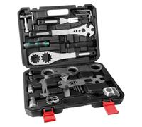 Kit d'outils de vélo robuste avec boîte de rangement | Kit de réparation pour vélo adapté aux VTT, vélos de route, chaînes et pneus