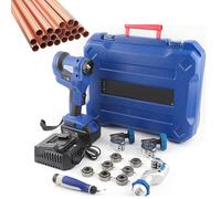 Kit d'outils d'ébavurage électrique pour tuyaux CVC, comprend un outil d'ébavurage et de coupe pour les évasements en cuivre et en aluminium