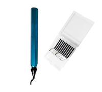 Kit d'outils d'ébavurage universel - Outil d'ébavurage rotatif à 360° - Avec 10 lames de rechange pour imprimante 3D - Pour plastique, résine, métal - Bleu