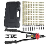 Kit d'outils d'écrou à riveter - 176 pièces - Outils d'installation - 12 filetages métriques - Rivets - Outil de filetage haute performance - Assortiment de rivets avec 10 tailles de mesures pour