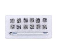 Kit d'outils d'estampage du cuir - Tampons d'artisanat du cuir DIY, gravure précise sur métal, design de mode personnalisé, pour vestes, ceintures, portefeuilles, chaussures, (type 1)