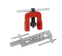 Kit d'outils d'évasement 6 matrices métriques pour lignes de frein en cuivre - Précision 45 degrés simple évasée CVC plomberie rouge noir (lot de pouce)