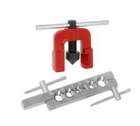 Kit d'outils d'évasement de construction en acier avec grande poignée à vis d'alimentation pour un fonctionnement fluide sur des projets de tubes en cuivre et en acier doux (ensemble métrique)