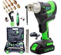 Kit d'outils d'évasement électrique - 1,9 cm max OD, 5 secondes d'évasement rapide, outil d'évasement excentrique de 45° avec coupe-tuyau et ébavureur pour tuyaux en cuivre, aluminium, laiton