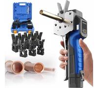 Kit d'outils d'évasement électrique avec 6 mandrins, extenseur CVC de 6,35 mm à 1,9 cm pour tuyaux en cuivre souple, aluminium, laiton, ensemble d'outils de plomberie professionnels