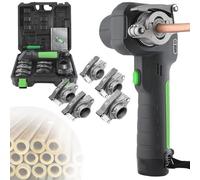 Kit d'outils d'évasement électrique sans fil avec 5 pinces évasées et ébavureur pour tubes en cuivre et aluminium, 6,35 mm à 1,9 cm