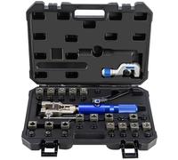 Kit d'outils d'évasement hydraulique - Kit professionnel double évasement pour réparation de ligne de frein sur tuyaux en acier et cuivre