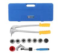Kit d'outils d'expansion pour tubes PEX, qualité professionnelle, construction métallique robuste, ensemble d'élargisseurs de tuyaux manuels pour plombiers, 11 pièces avec coffret de rangement.