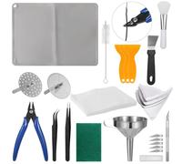 Kit d'outils d'impression 3D 40 pièces, comprend un entonnoir en acier inoxydable, un tapis en silicone, des ciseaux de précision, pour des impressions précises en résine