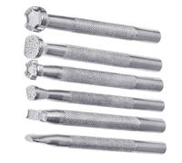 Kit D'outils D'impression Pour Estampage Du Cuir, Ensemble De Poinçons En Alliage, Selle De Sculpture, Outils De Fabrication Pour L'artisanat Du Cuir, Travail Artistique, 6 Pièces