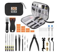 Kit d'outils d'imprimante 3D, 34 pièces, entretien avec outils de nettoyage de buses, brosses à grattoir, jeu de fichiers, couteau de coupe for imprimantes FDM/SLA