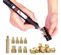 Kit d'outils d'insertion thermique avec écrous en laiton pour impression 3D 60 W Fer à souder numérique et 120 inserts filetés M3 x 4 x 4,5 avec embouts d'insertion M2 M2,5 M3 M4 M5 M6 (1/4) M8 pour