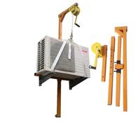 Kit d'outils d'installation de climatisation de voiture - Treuil manuel autobloquant - Corde de 15 m - Capacité de charge de 100/150 kg - Support pliable - Kit de clés pour une installation facile