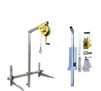 Kit d'outils d'installation de climatiseur extérieur - Treuil manuel et support (pliable + treuil de 30 m) - Équipement de levage essentiel pour les professionnels de la climatisation