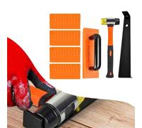 Kit d'outils d'installation de parquet en bois avec maillet en caoutchouc double face, barre de traction améliorée et bloc de taraudage pour stratifié, MDF, acrylique - Compat
