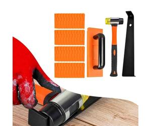Kit d'outils d'installation de sol 43 pièces pour bois, stratifié et MDF - Maillet en caoutchouc double face, barre de traction améliorée, bloc de taraudage et 40 entretoises