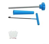 Kit d'outils d'installation de valve pour réparation de pneus - Extracteur de tige de valve, outil de crochet, outil d'aide à la bouche supérieure et gants, construction métal-plastique, bleu (21