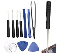 Kit d'outils d'ouverture de téléphone 10 pièces avec tournevis, pied-de-biche, spudger et pince à épiler pour iPad, réparation d'ordinateur, ensemble d'outils à main à double extrémité